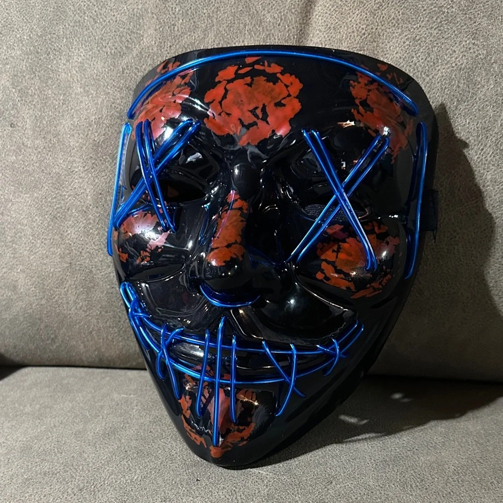Black and Red LED Halloween Mask